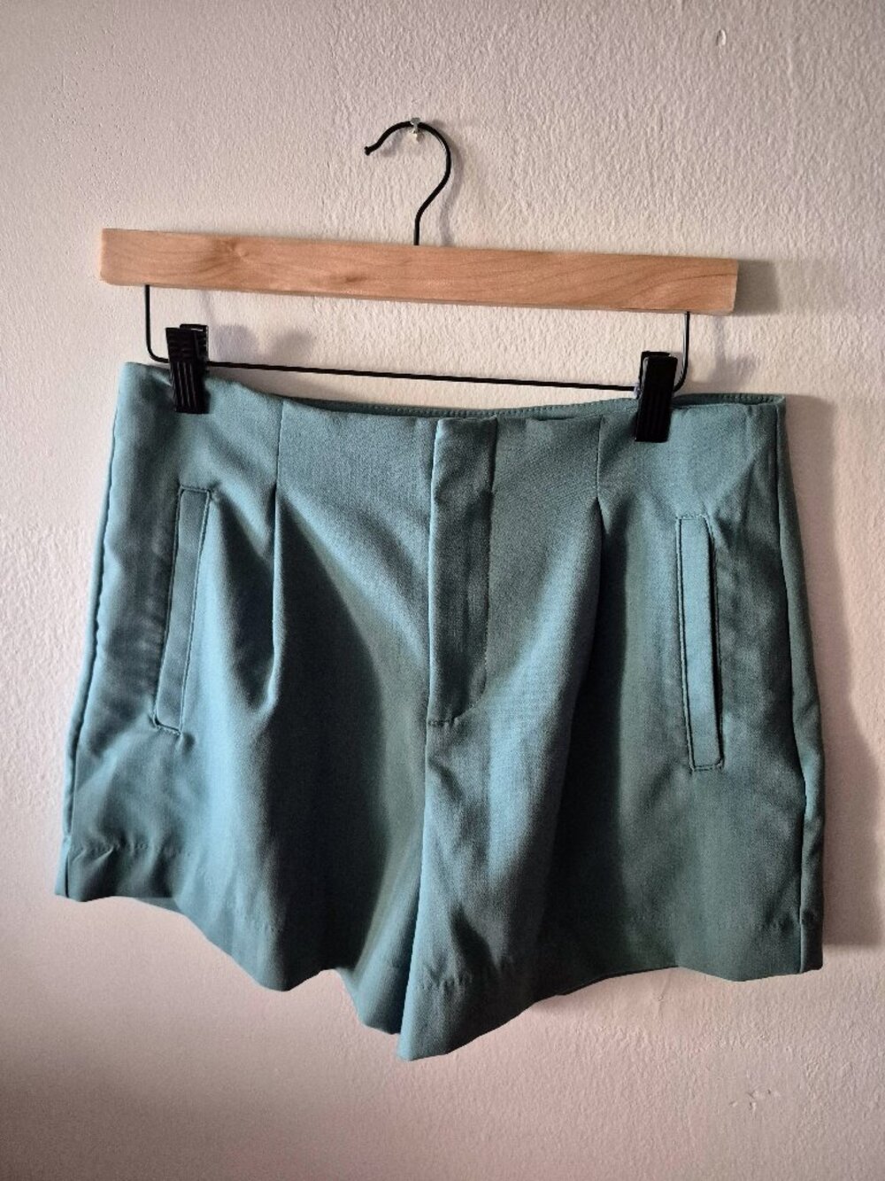 A New Day Dusty Blue High Rise Tailored Stretch Shorts Size 8